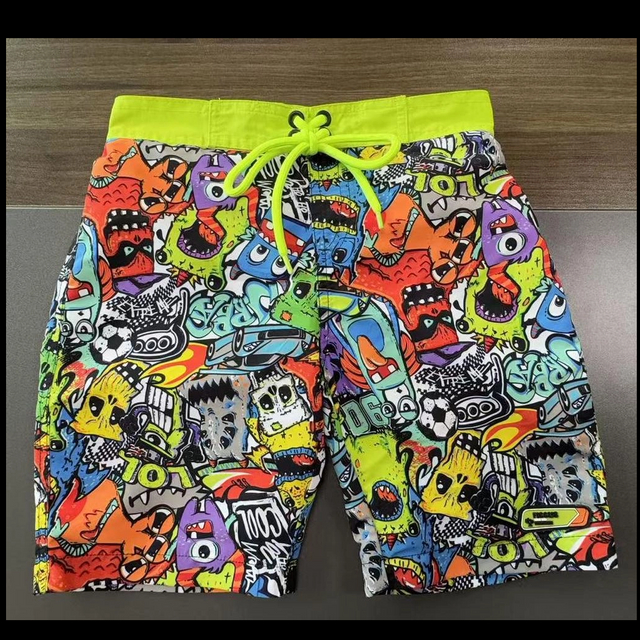 Mens boardshorts with AOP solid waistand Swimwear Beachwear wet suits