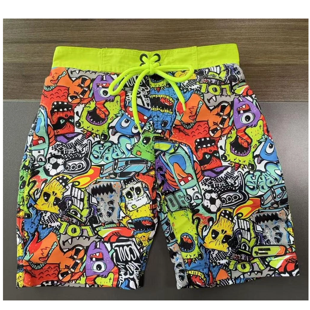 Mens boardshorts with AOP solid waistand Swimwear Beachwear wet suits