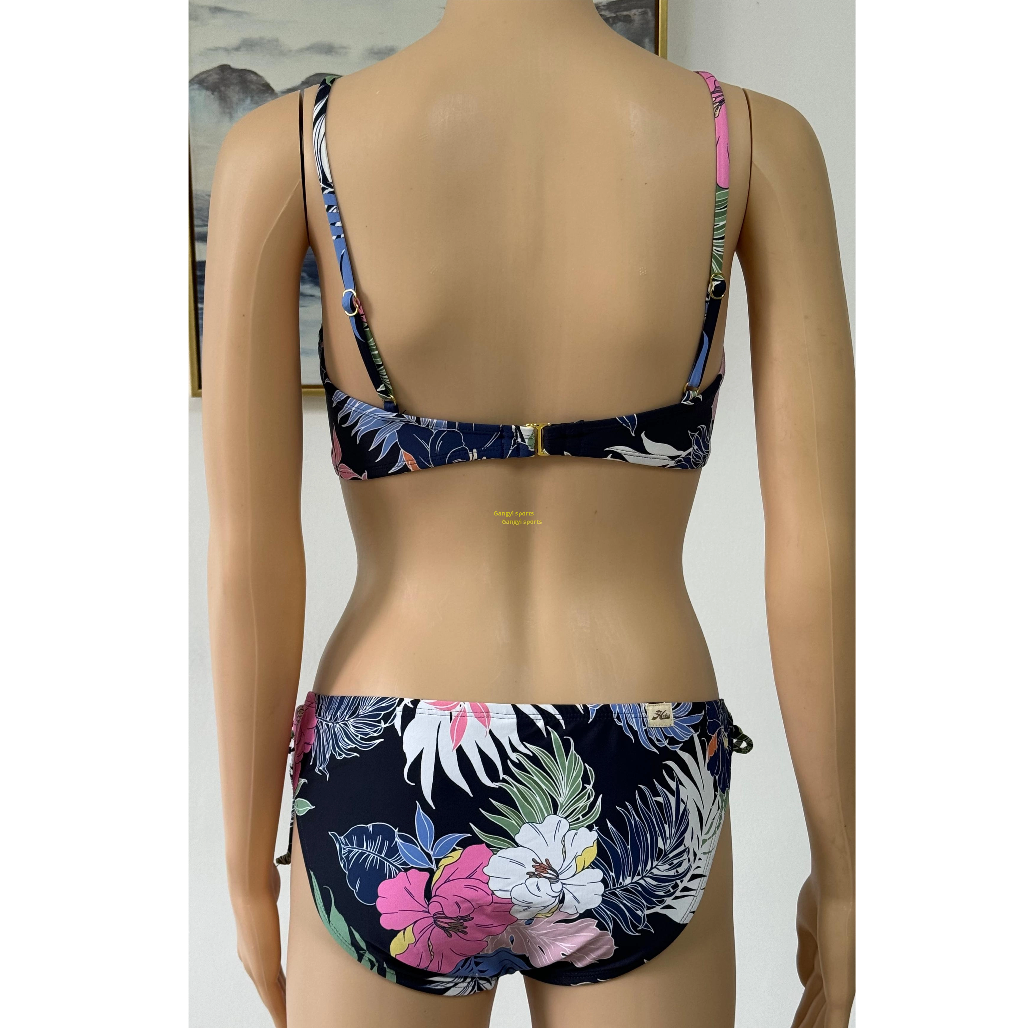 Lady's Bikini swimsuit two piece swimsuit beach wear bandeau with AOP OEM orders accepted