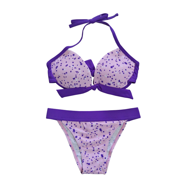 Bikini Girls two-piece swimsuit Girls swimwear kids swimsuit with cups custom available OEM orders accepted