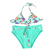 Bikini Girls two-piece swimsuit Girls swimwear kids swimsuit with AOP top and solid bottom custom available OEM orders accepted