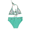 Bikini Girls two-piece swimsuit Girls swimwear kids swimsuit with AOP top and solid bottom custom available OEM orders accepted