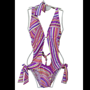 Lady's swimsuit swimwear with side bows
