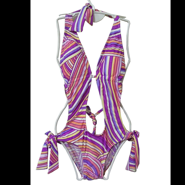 Lady's swimsuit swimwear with side bows