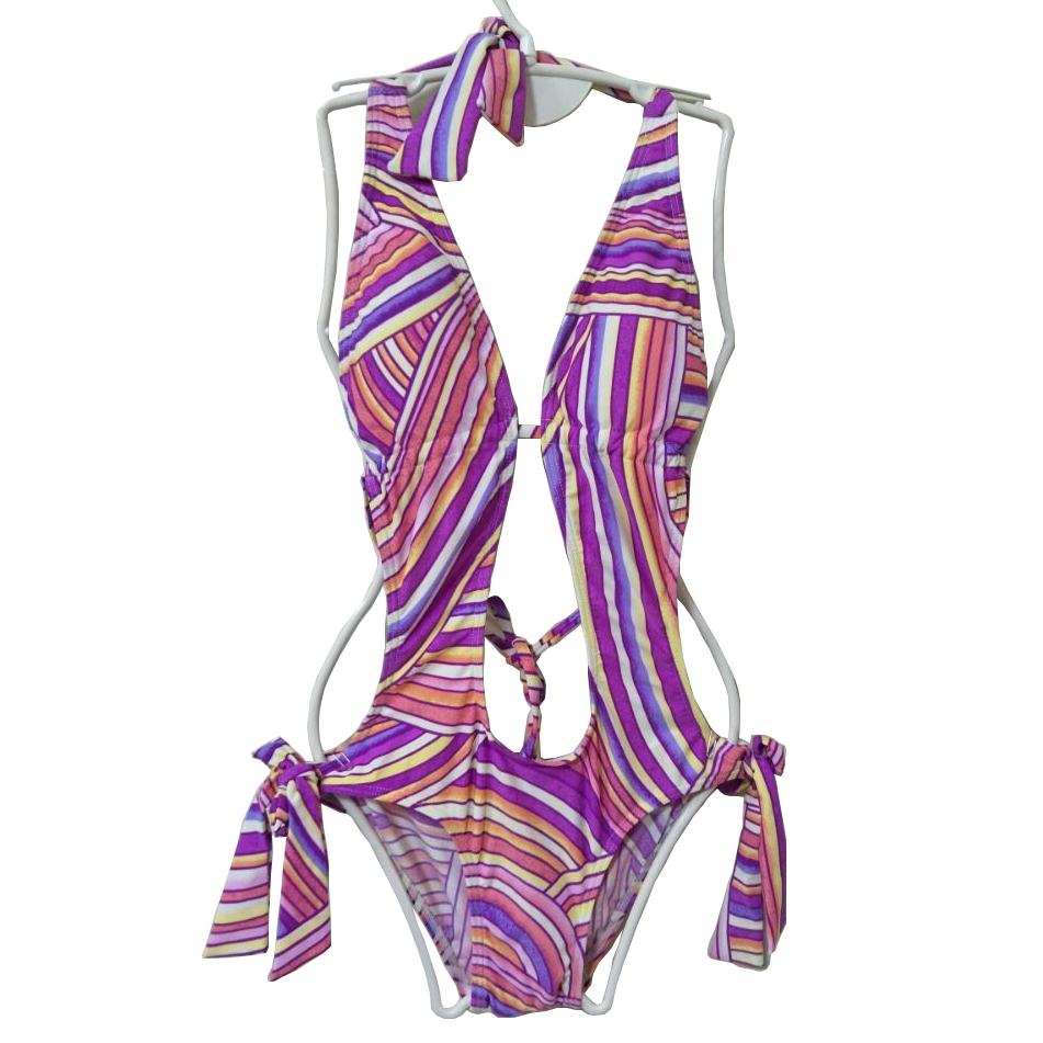 Lady's swimsuit swimwear with side bows