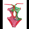 Girls swimwear kids swimsuit with neck ties swimsuit print with decoration