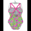 Girls swimsuit kids swimwear one-piece with AOP and solid straps beach wear wet suit OEM orders accepted