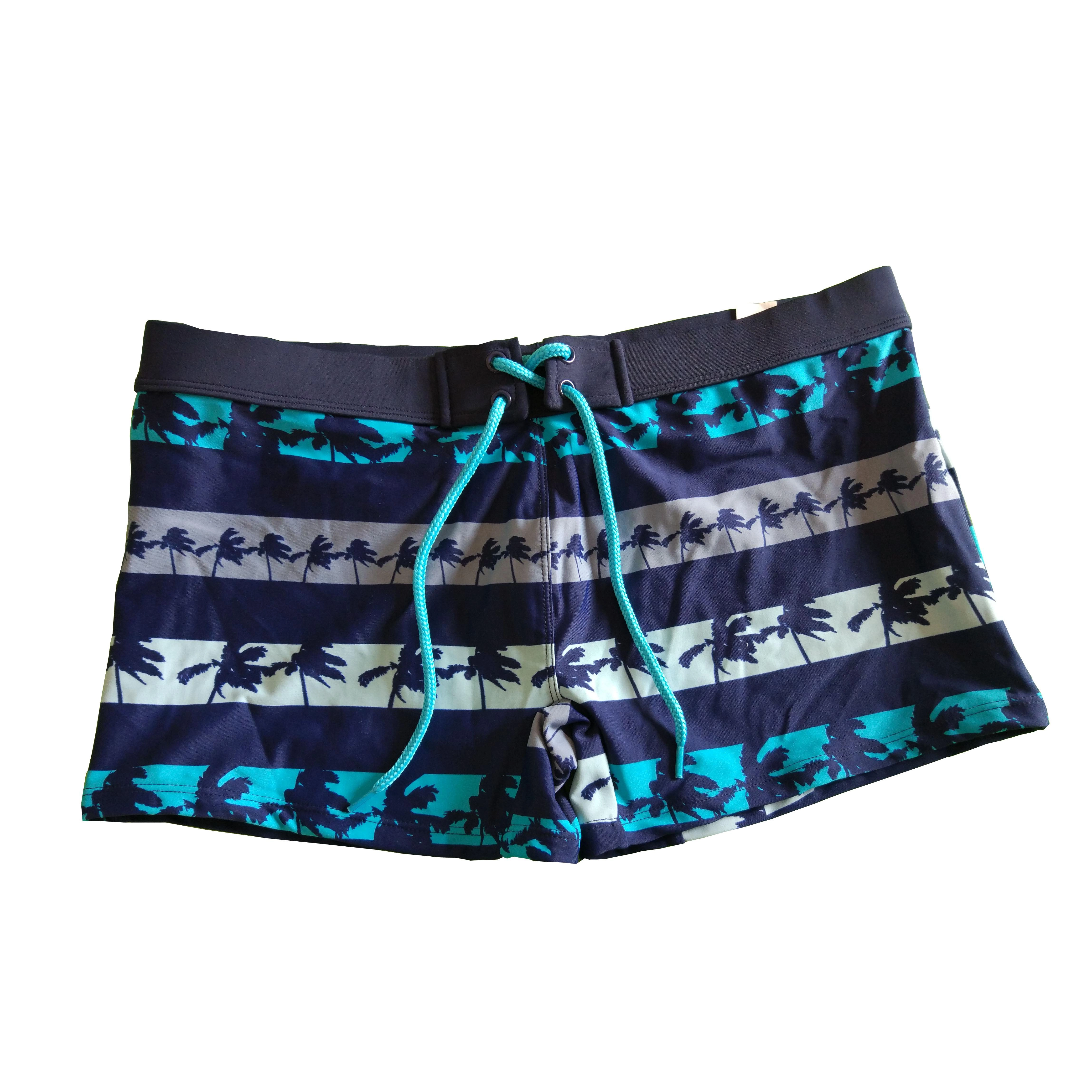 Mens swimtrunk Solid waistband with AOP swimwear swimsuit beach wear OEM orders accepted custom available