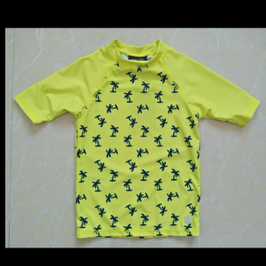 Kids rashguard with short sleeves AOP beach wear swimwear wet suit OEM orders accepted