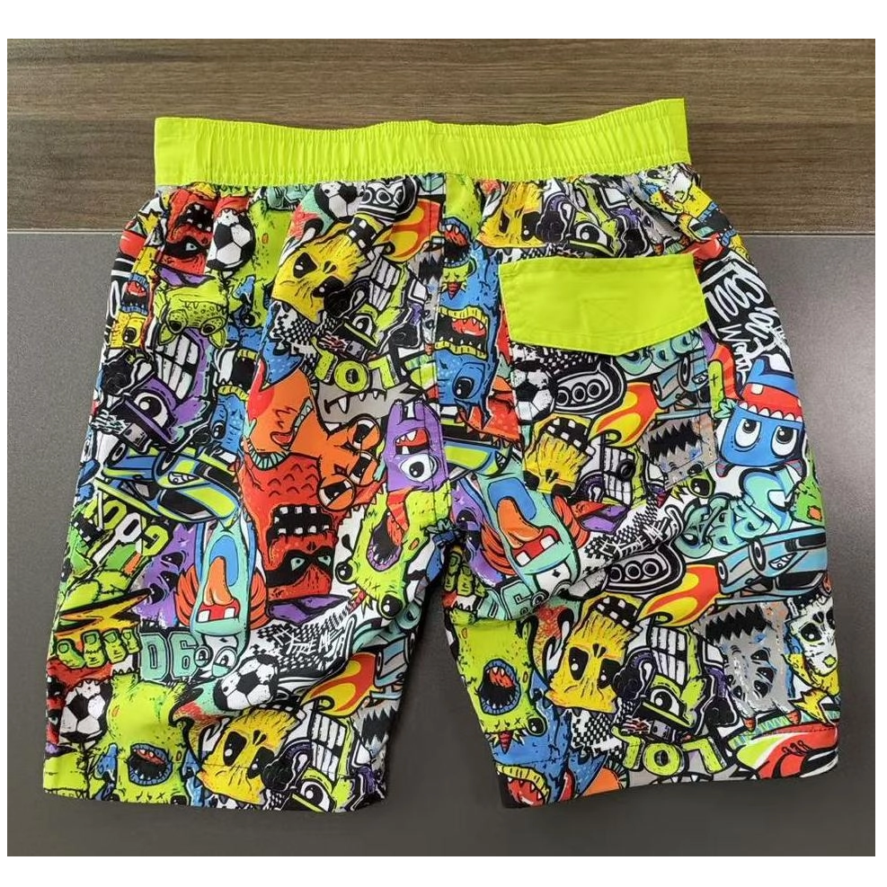 Mens boardshorts with AOP solid waistand Swimwear Beachwear wet suits