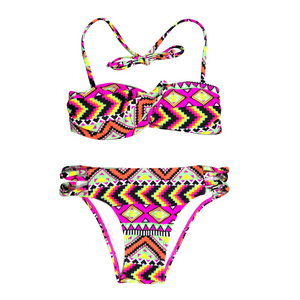 Bikini Girls two-piece swimsuit Girls swimwear kids swimsuit with bandeau top custom available OEM orders accepted