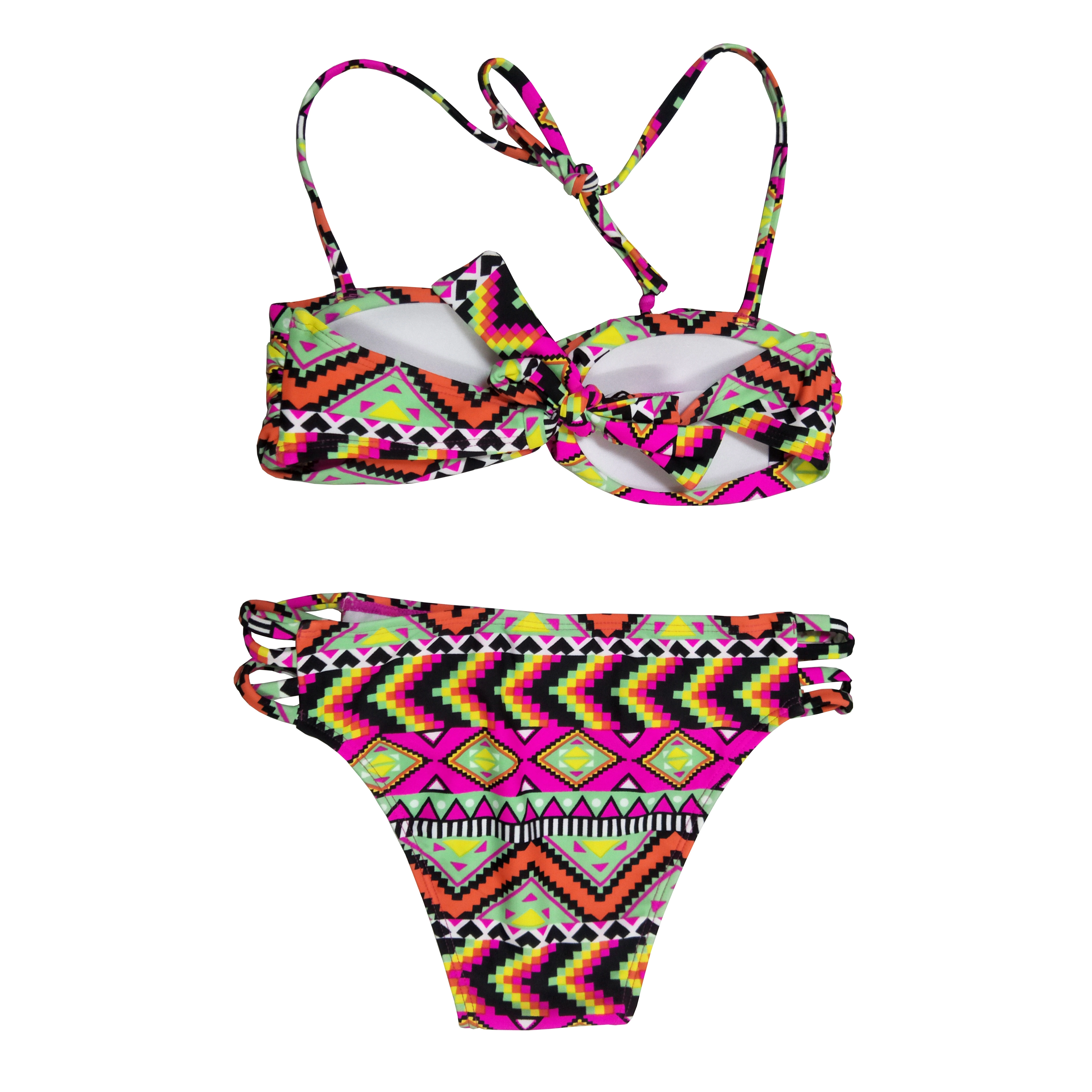Bikini Girls two-piece swimsuit Girls swimwear kids swimsuit with bandeau top custom available OEM orders accepted