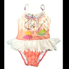 Girls swimsuit kids swimwear one-piece with waist frills digital print beach wear wet suit OEM orders accepted