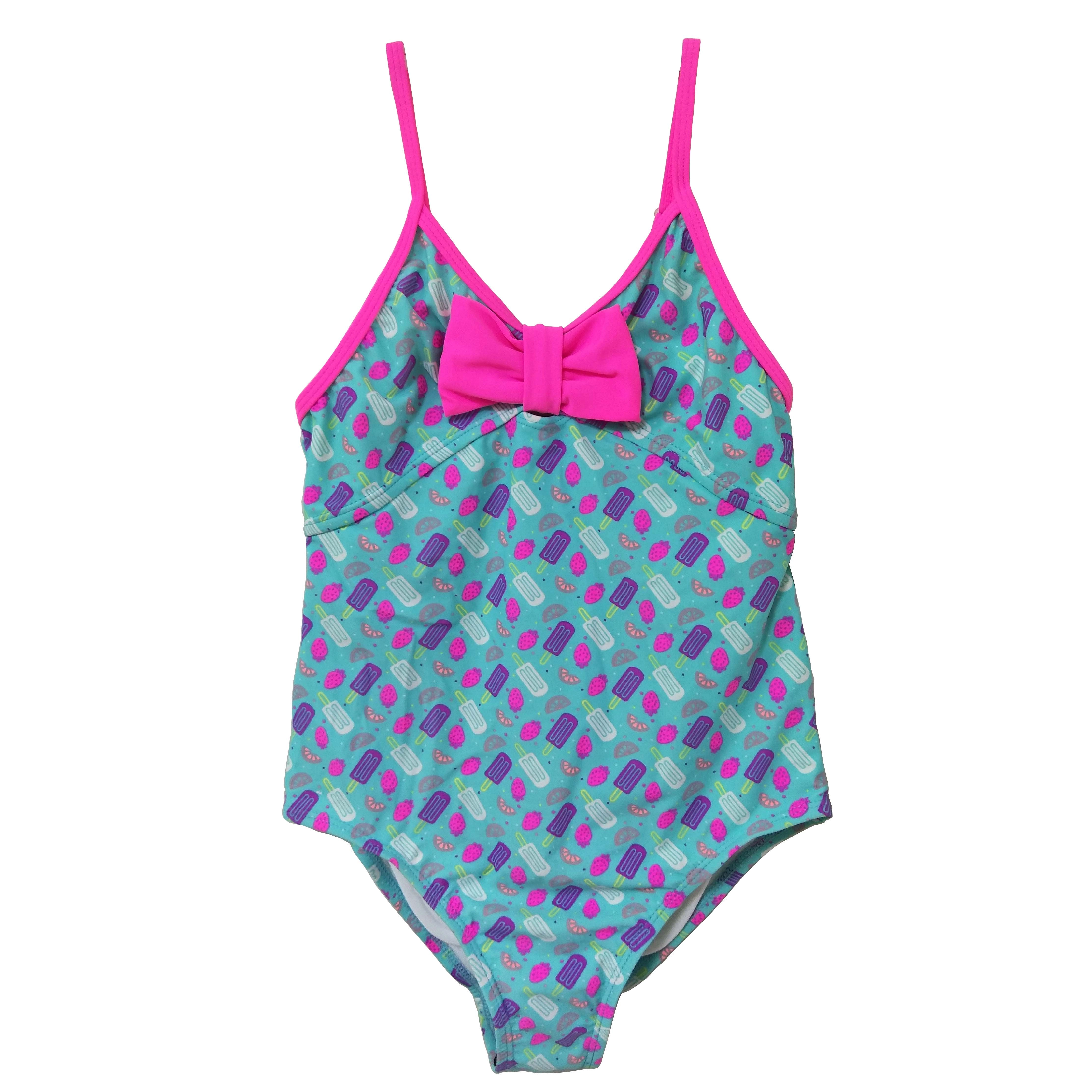 Girls swimwear kids swimsuit all overprint with bows OEM orders accepted