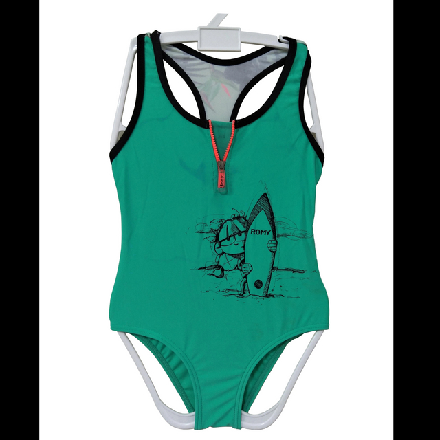 Girls swimsuit kids swimwear one-piece with front print beach wear wet suit OEM orders accepted