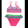 Girls swimwear girls swimsuit bikini all over print with frills beach wear OEM orders accepted custom swimsuit