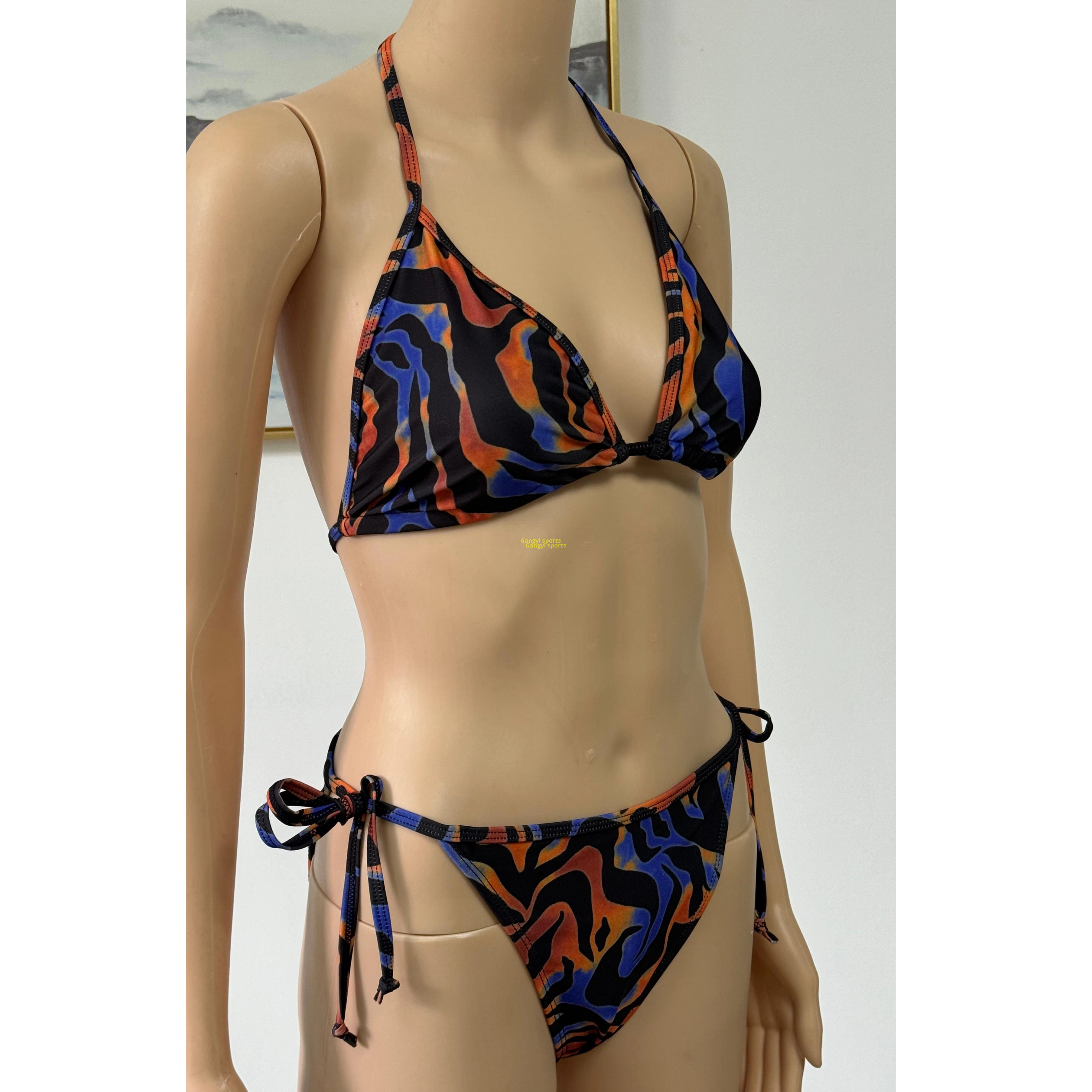 Lady's Bikini swimsuit two piece swimsuit beach wear with AOP OEM orders accepted