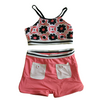 Bikini Girls two-piece swimsuit Girls swimwear kids swimsuit with solid trunk custom available OEM orders accepted