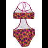 Girls swimwear kids swimsuit all overprint with front rubber print pineapple OEM orders accepted
