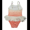 Girls swimsuit kids swimwear one-piece with waist frills digital print beach wear wet suit OEM orders accepted