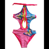 Girls swimwear kids swimsuit with neck ties swimsuit print with decoration