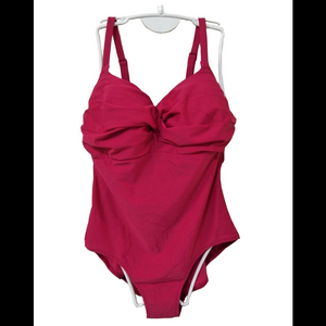 Lady's swimsuit one-piece swimwear solid red custom available