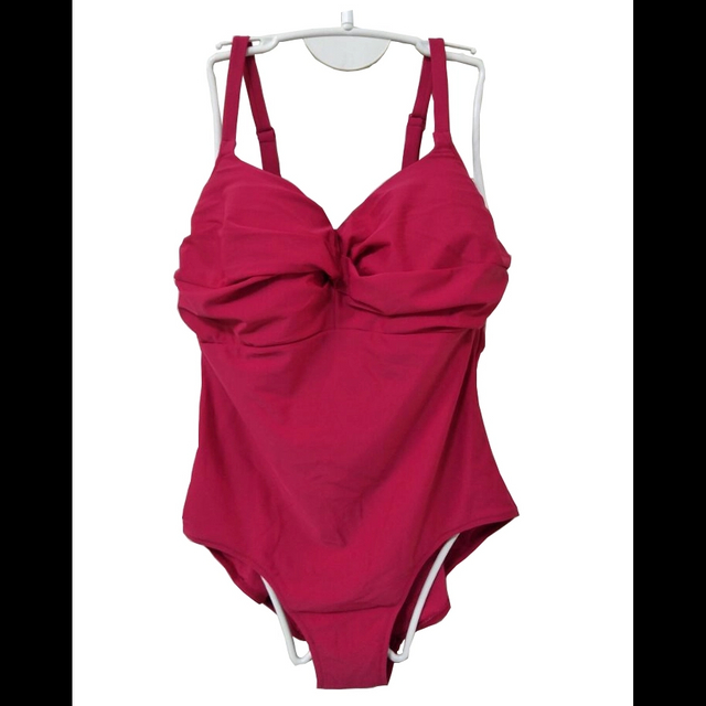 Lady's swimsuit one-piece swimwear solid red custom available