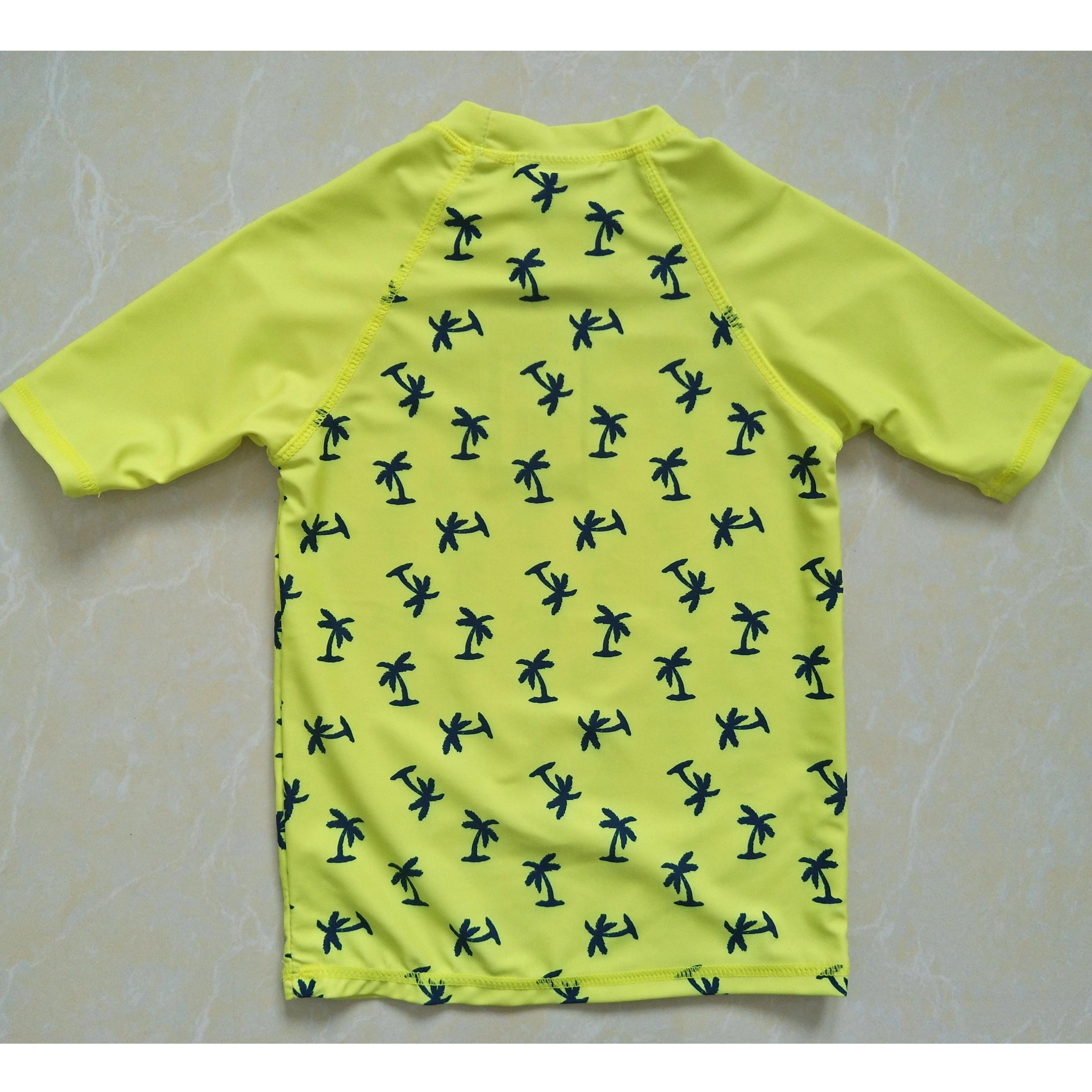 Kids rashguard with short sleeves AOP beach wear swimwear wet suit OEM orders accepted