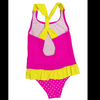 Girls swimsuit kids swimwear one-piece with waist frills beach wear wet suit OEM orders accepted