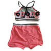 Bikini Girls two-piece swimsuit Girls swimwear kids swimsuit with solid trunk custom available OEM orders accepted