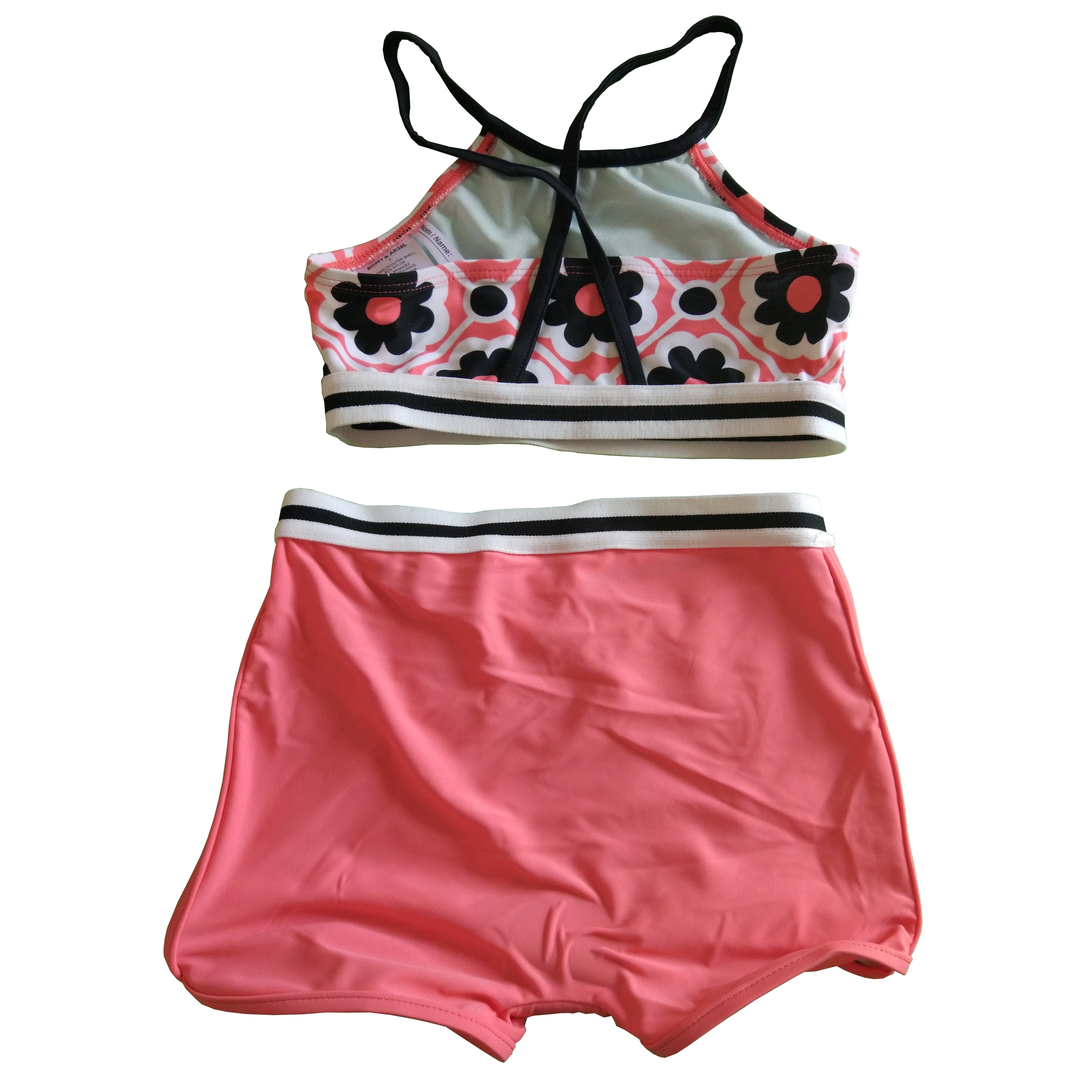 Bikini Girls two-piece swimsuit Girls swimwear kids swimsuit with solid trunk custom available OEM orders accepted