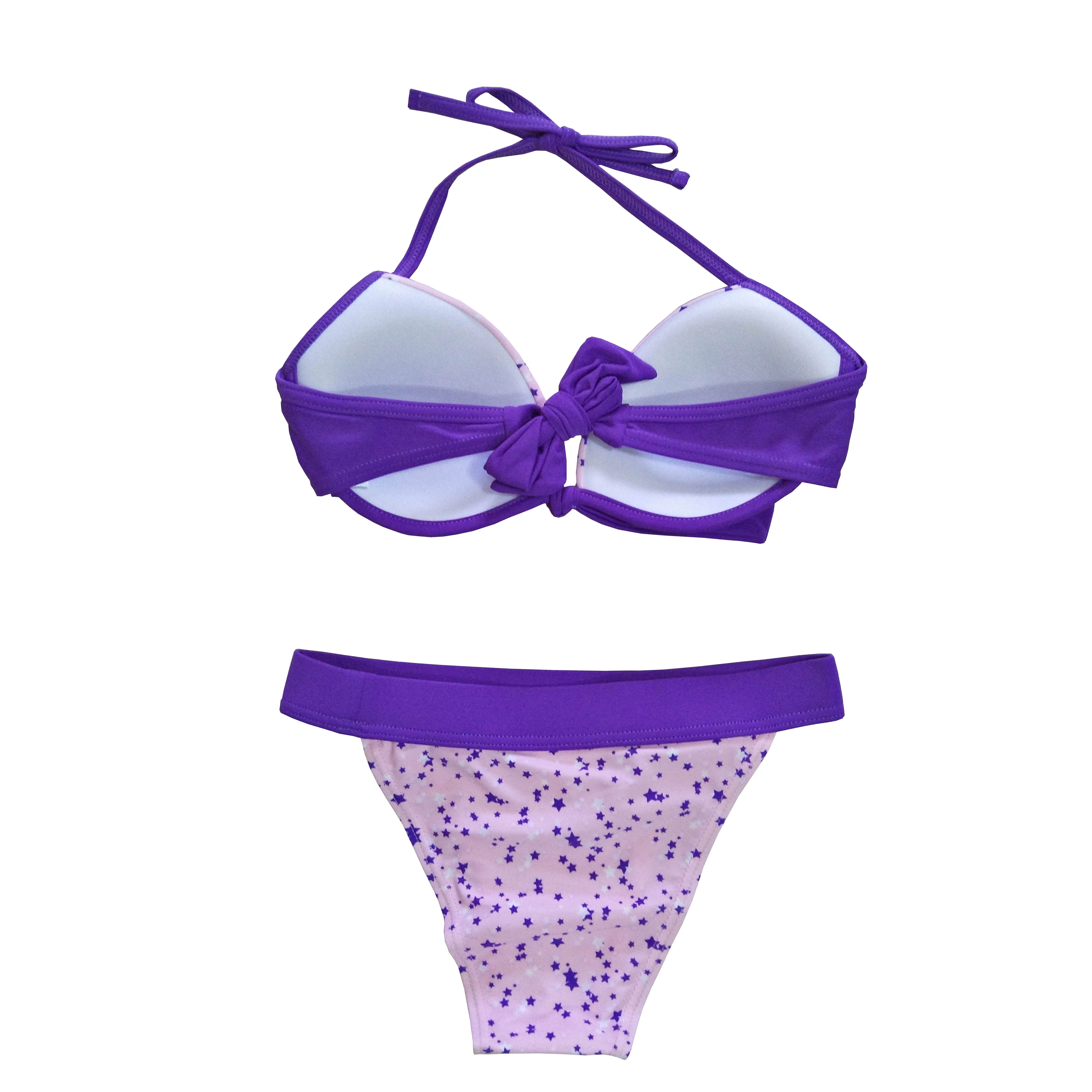 Bikini Girls two-piece swimsuit Girls swimwear kids swimsuit with cups custom available OEM orders accepted
