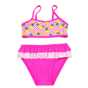 Bikini Girls two-piece swimsuit Girls swimwear kids swimsuit with AOP top custom available OEM orders accepted