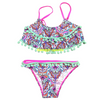 Bikini Girls two-piece swimsuit Girls swimwear kids swimsuit with top frills custom available OEM orders accepted